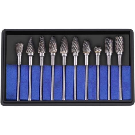 10 Pcs Tungsten Carbide Steel Rotary Files for Carving (Single Temperature)
