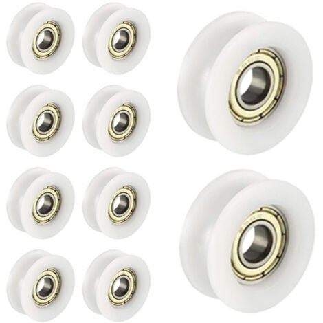 NAXUNNN 10 PCS U Nylon en Plastique intégré 608 roulements à Billes de Gorge 8 30 10mm Poulie de Guidage