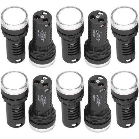 10 Pcs Voyants LED Économes en Énergie Rouge et Vert pour Moteurs 220V AC/DC