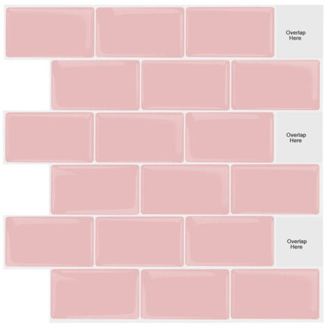 10 pcs waterproof wall tile stickers, bathroom & kitchen, pink, 30×30cm