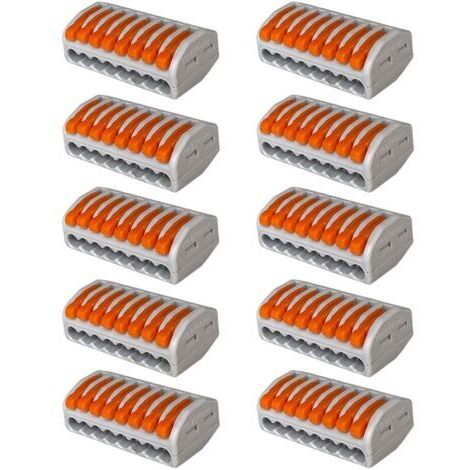 10 PCT-218 lever cable connectors, 8-port compact cable connectors, compact spring terminal block