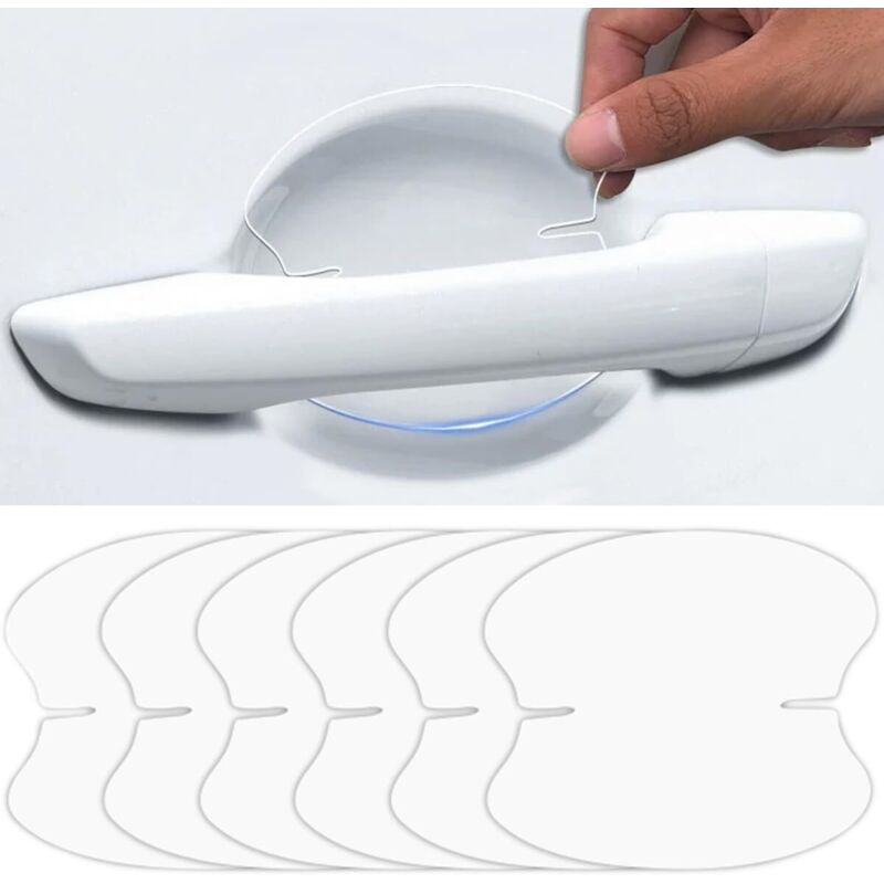 10 películas protectoras para manijas de puertas de coche, transparentes y brillantes, antiarañazos.