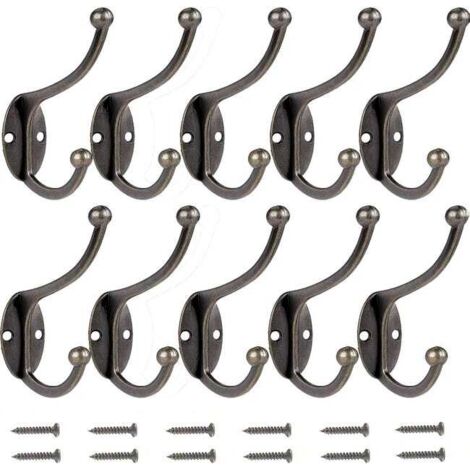 10 percheros/ganchos de estilo vintage, ganchos de metal vintage para puertas y paredes, adecuados para baños y cocinas.
