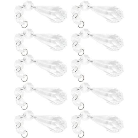 10 perles acryliques en forme de goutte pour suspension de lustre et décoration luminaire