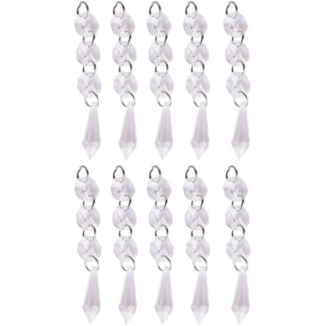 10 Perles Cristal Acrylique Transparentes pour Rideau Lumineux Décoration Mariage Maison
