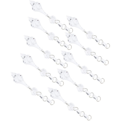 10 Perles en Acrylique Cristal Effet Taper pour Suspension Lumineuse DIY Décoration