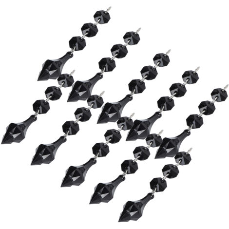 10 Perles en Acrylique Tapered Noir pour DIY Décoration Lampe Cristal