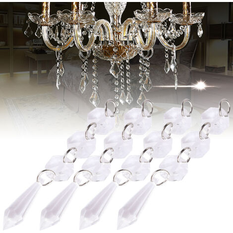 10 Perles en Cristal Acrylique pour Décoration de Rideaux Lumineux - Mariage & Maison