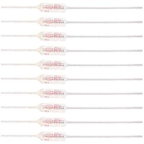 10 pezzi 10A 250V 72℃ fusibile termico, fusibile di interruzione termica con guscio metallico, fusibile di temperatura TF 72-250℃ protegge il circuito da danni -72°C