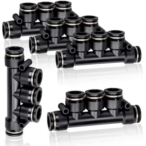 10 pezzi 6 mm di diametro esterno raccordo rapido in plastica dritto a 5 vie per linea aria PK-6