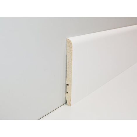 10 pezzi BATTISCOPA ABETE GIUNTATO RIVESTITO BIANCO mm 10 x 70 x 2250