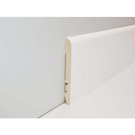 10 pezzi BATTISCOPA ABETE GIUNTATO RIVESTITO BIANCO mm 10 x 90 x 2250