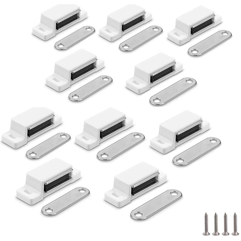 Image of 10 Pezzi Chiusure Magnetiche per Porte Armadio Chiusure Magnetiche per Chiudiporta Magnetiche per Mobili