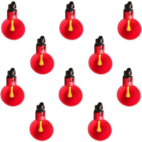 10 pezzi di bicchieri per pollame, ciotole per acqua automatiche in plastica per gabbie di polli, abbeveratoi per quaglie e piccioni per pollame da allevamento