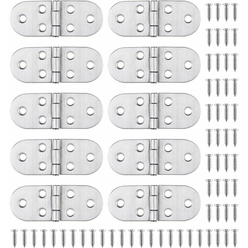 Qersta - 10 pezzi di cerniere e viti in acciaio