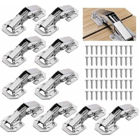 10 pezzi di cerniere per porte armadio con viti, 3 pollici (circa 7,6 cm), cerniere per mobili a 90° per porte cucina