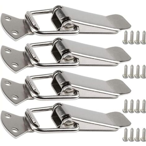 10 pezzi di chiusure a tensione in acciaio inossidabile con viti, chiusura a leva da 56 mm, chiusura a levetta a molla, clip di serraggio, chiusura a scatola, tappo di bloccaggio per cassetta degli at