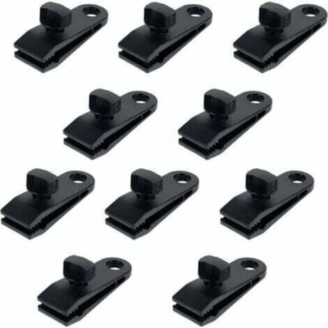 10 pezzi di clip per tenda in plastica, clip per teloni, morsetti per tenda in nylon multifunzionali e sicuri, clip per teloni per campeggio, teloni, roulotte, teli ombreggianti da giardino