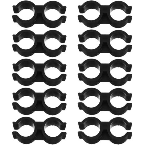 10 pezzi di fibbia di fissaggio per paletta per scopa, accessorio per paletta, strumento per recinzione per scopa, clip per paletta a doppia testa per manico di scopa in plastica