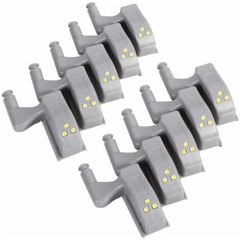 10 pezzi di luce LED con sensore per cerniera per armadio, guardaroba, cucina, luce notturna, armadio, mobiletto, credenza, luce notturna