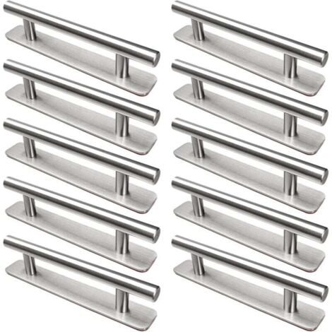 10 pezzi di maniglie autoadesive per mobili, maniglie da cucina in acciaio inossidabile da 128 mm, nessuna perforazione richiesta, per mobili, cucine, porte scorrevoli, portefinestre