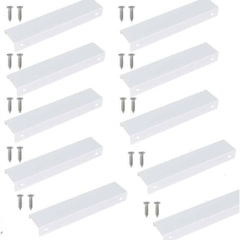 10 pezzi di maniglie invisibili per cucina da 150 mm, maniglie invisibili per mobili da cucina, maniglie bianche per mobili, ideali con uno stile pulito e moderno, per armadi, credenze, cassetti della