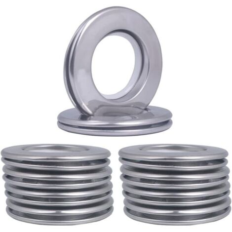 10 pezzi di occhielli per tende, anelli per tende in metallo con occhielli da 42 mm di diametro interno, tende con occhielli romani per finestre del bagno (10 pezzi - argento)
