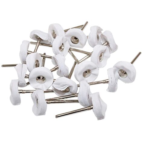 10 pezzi di ruote per lucidatura e lucidatura rotanti bianche da 3 mm
