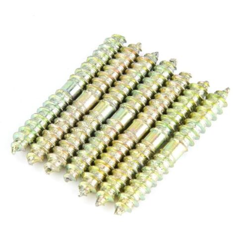 10 pezzi di viti autofilettanti in ferro M6 da 40 mm, a doppia estremità, zincate, per legno su legno.