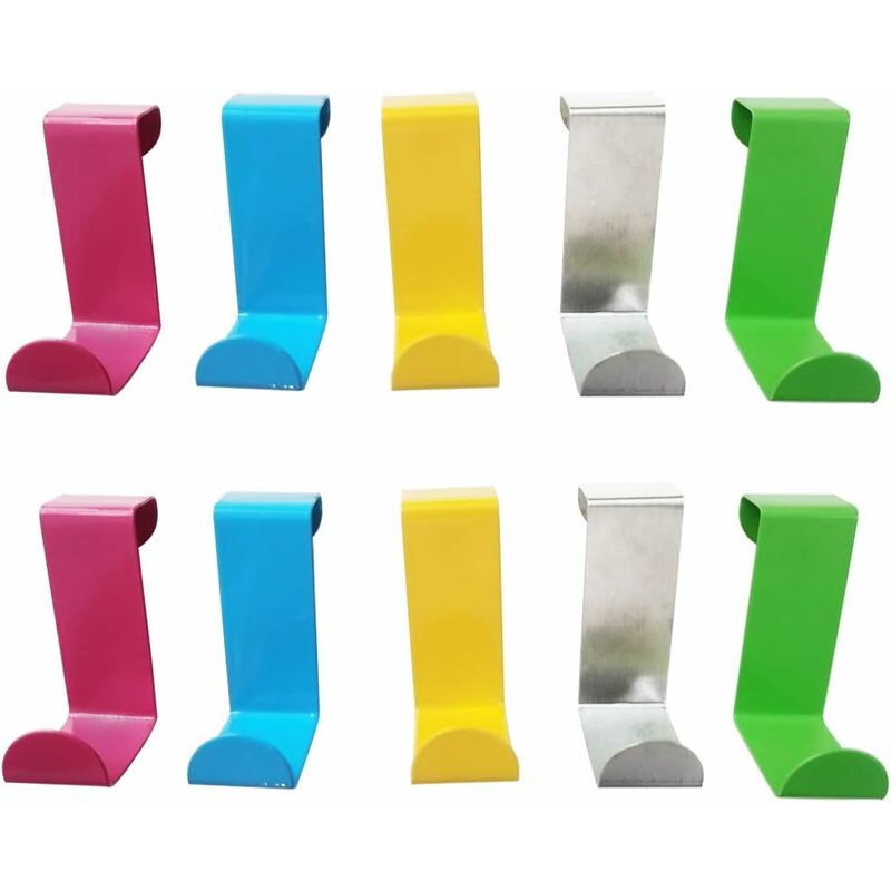 10 Ganci Reversibili Per Porte In Acciaio Inox - Appendiabiti Sopraporta Per Armadi E Guardaroba, 2 Misure - Foto 3