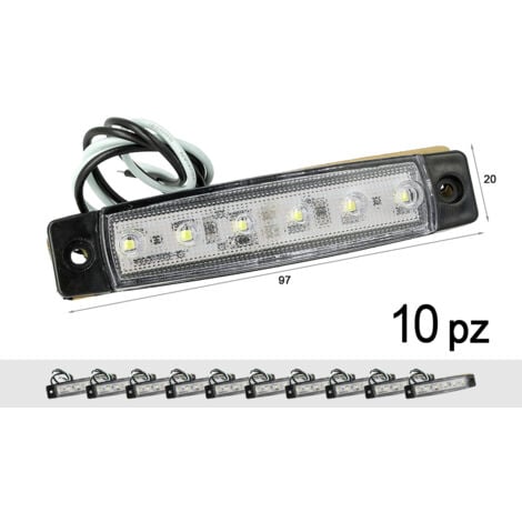 CARALL 10 Pezzi Fanali Laterali LED 12V 24V Bianco Freddo Luce Cortesia Targa Camper