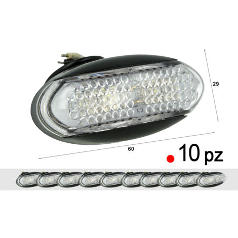 10 Pezzi Fanali Laterali LED 12V 24V Rosso Luce Ingombro Cortesia Targa Camper