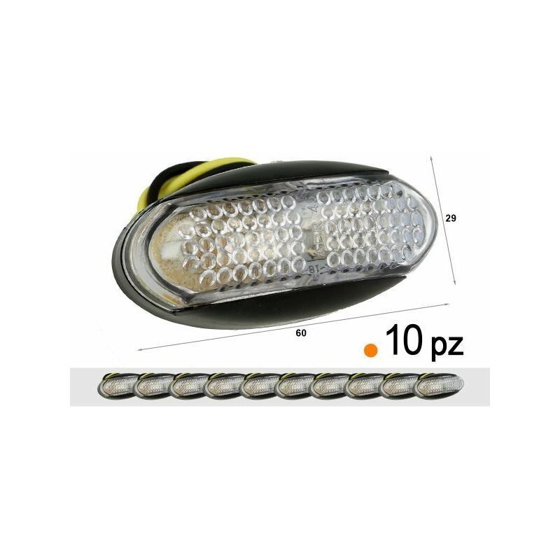 Carall - 10 Pezzi Fanali Laterali Led 24V 12V