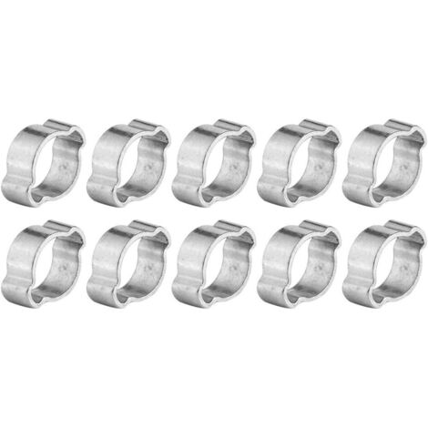 10 pezzi fascette stringitubo in acciaio inox fascette stringitubo regolabili fascette stringitubo a doppio orecchio (9-11 mm)