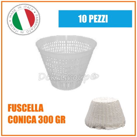 10 PEZZI Fuscella Forma Ricotta Ricottiera 300 GR Stampo Caseario PP Fustella Conica Formaggio