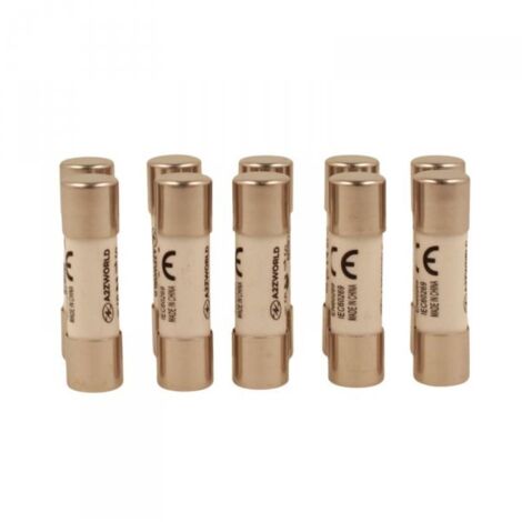 10 Pezzi Fusibili AC 500V AC D10X38mm 25A AC 500V IP20 IEC60269 STI-32D