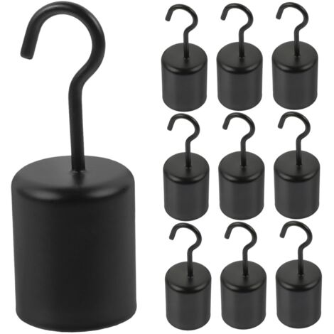 10 pezzi ganci vintage in metallo nero per apparecchi di illuminazione, set durevole per illuminazione interna ed esterna, accessorio retrò per corda sospesa