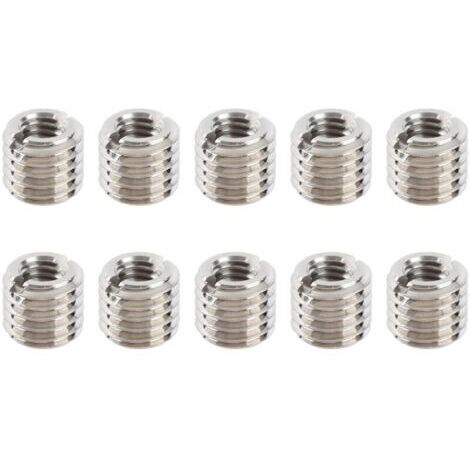 10 pezzi inserti per riparazione, riduzione, filettatura interna M6 × 1,0 e filettatura esterna M10 × 1,5, utensile per ampliamento filettatura, accessori per fissaggio