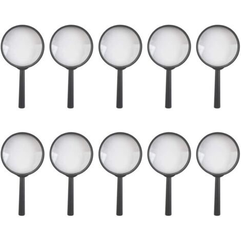 10 pezzi Lenti d'ingrandimento 5X per bambini, mini set di lenti d'ingrandimento portatili in plastica per bambini, mini giocattolo per attività in classe, piccolo investimento