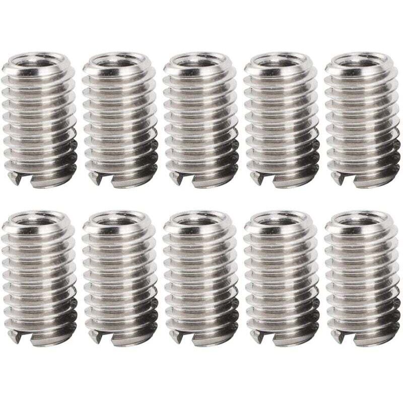 10 Pezzi M4 X 0,7 Mm Filettatura Interna M6 X 1 Mm Filettatura Esterna Inserti Dado Di Riduzione In Acciaio Inossidabile Per Computer, Lampade, Stampi, Dispositivi Meccanici