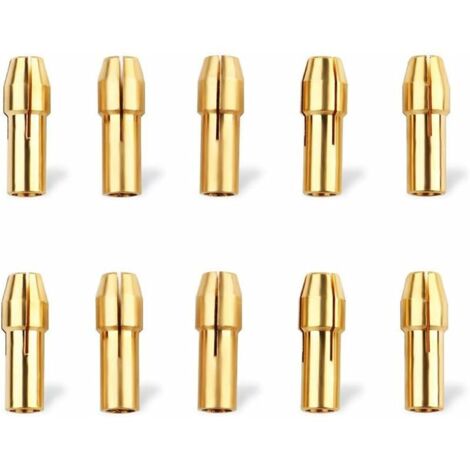 10 pezzi Mandrino per trapano da 4,8 mm, mandrino di serraggio in ottone Mandrino di precisione in ottone Mandrino a pinza mini Mandrino di serraggio 0,5 mm/0,8 mm/1,0 mm/1,2 mm/1,5 mm/1,8 mm/2,0 mm/2