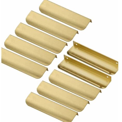10 pezzi Maniglia invisibile per mobili Maniglia per mobile Maniglia invisibile - Maniglia per mobili dorata Maniglia per porta Spaziatura fori 128 mm