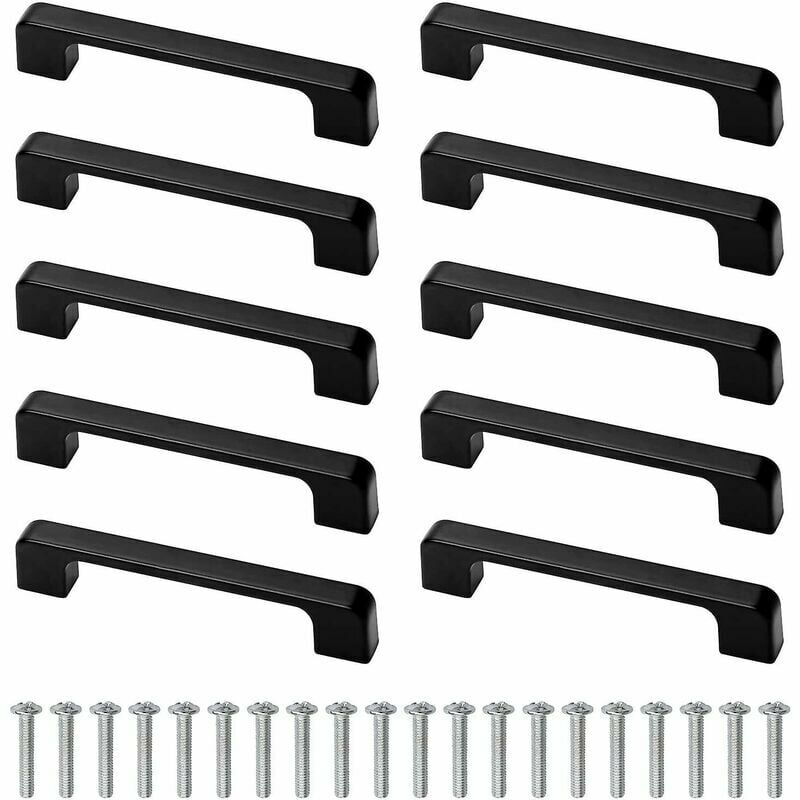 10 pezzi maniglie nere per mobili con vite per