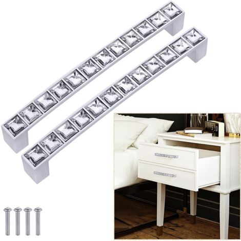 10 pezzi maniglie per mobili in cristallo lucido - maniglie per cassetti con strass - maniglie per porte di mobili moderni - centro foro a centro foro: 128 mm