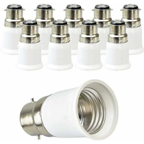 10 pezzi, materiale PBT bianco resistente alle alte temperature, adattatore da baionetta B22 a presa a vite E27