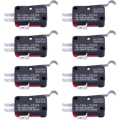 10 pezzi Micro Interruttore Cerniera Lunga Braccio Leva Piegante SPDT Interruttore di Finecorsa a Scatto per Arduino V-154-1C25