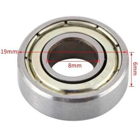 10 pezzi Mini cuscinetti a sfere resistenti al calore Cuscinetto schermato flangiato Cuscinetto in acciaio multiuso durevole 698ZZ 8x19x6mm (698ZZ (8x19x6mm))