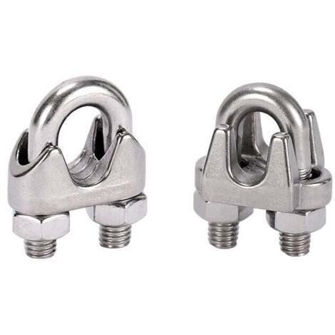 10 pezzi Morsetti per cavi in acciaio inossidabile Morsetti per cavi M4, argento, 2,3 cm