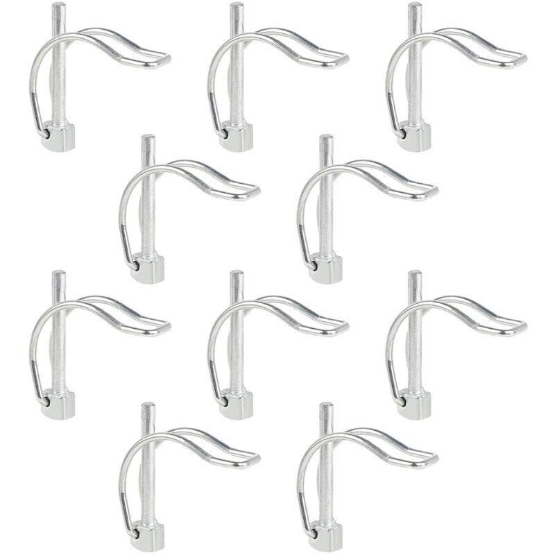 10 pezzi perni di bloccaggio a forma di D 645mm per impalcature, perno del timone in acciaio al carbonio zincato, perno a forma di D portatile,