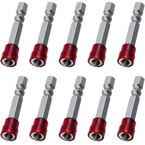 10 pezzi PH2 Punta per cacciavite Phillips Punta per trapano magnetica da 50 mm per cartongesso con gambo esagonale da 1/4 di pollice